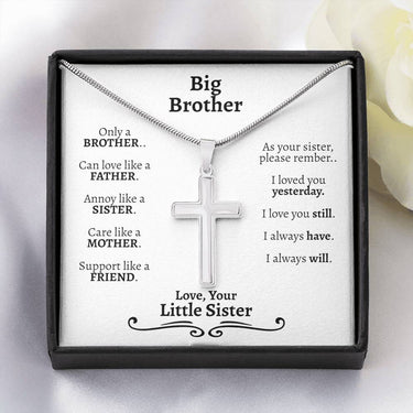 Big Brother Cross Necklace - Love You This Much